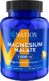 NATIOS Magnesium Malate 1000 mg + B6, 90 veg. kapslí, (elem. hořčík 170 mg)